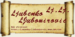 Ljubenko LJubomirović vizit kartica